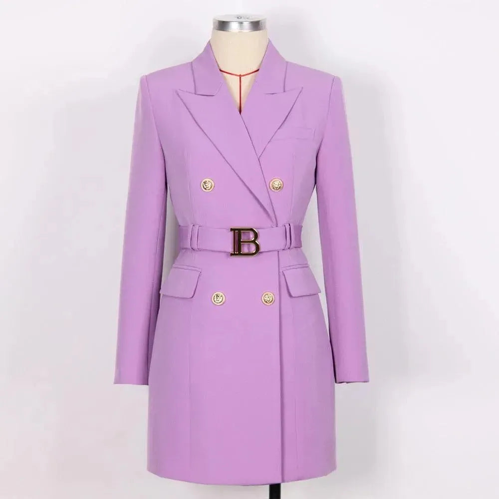 Chic Double-Breasted Blazer Women - Formal-Business - Plain-Solid - Double-Breasted Blazer - LeStyleParfait