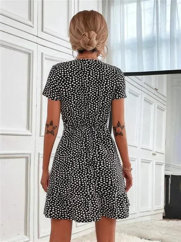 Chic Geometric Cotton Mini Dress