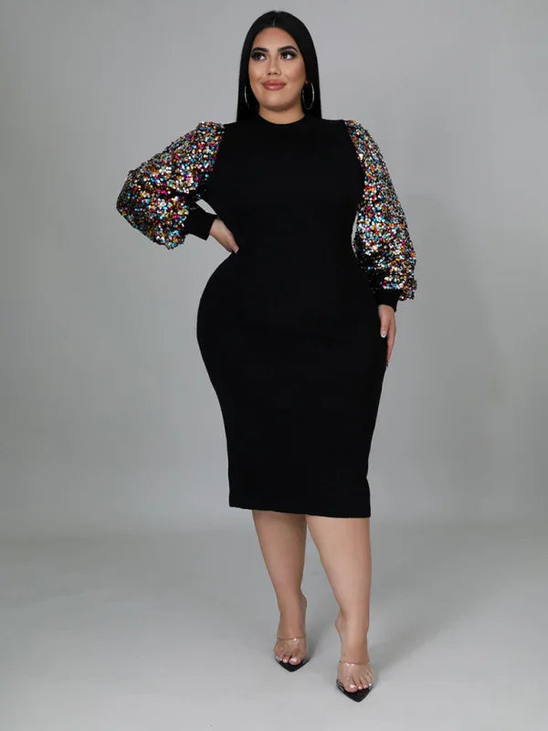 Chic Sequin Bodycon Midi Dress