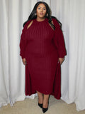 Chic Textured Knit Midi Dress