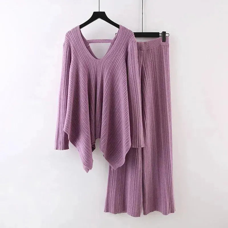 Chic Women Casual Mustard Two-Piece Sweater Set - Casual Sweater Set - LeStyleParfait