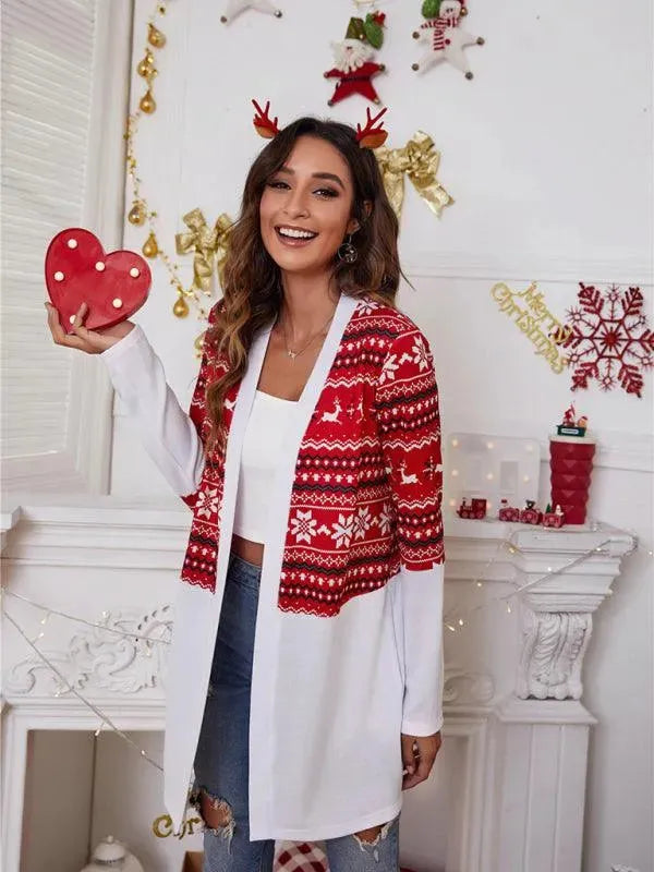 Christmas Print Casual Women Cardigan Sweater - Cardigan Sweater - LeStyleParfait