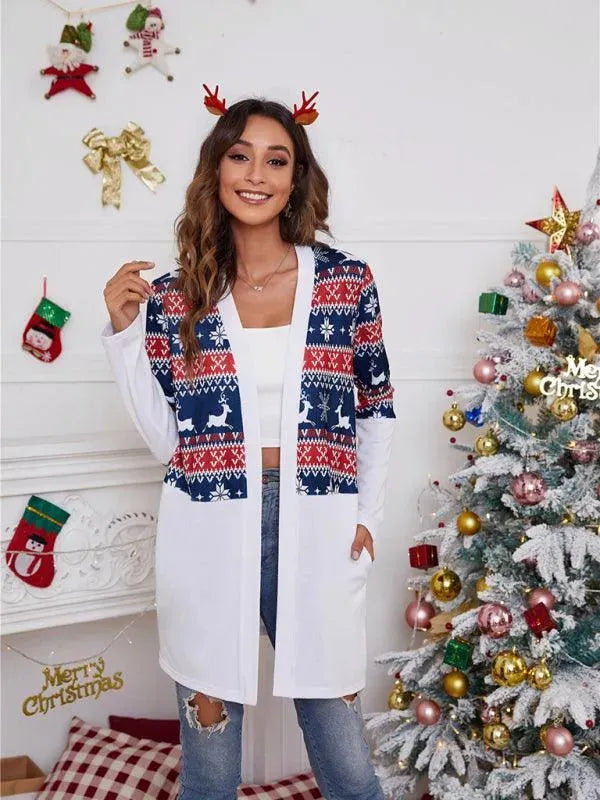 Christmas Print Casual Women Cardigan Sweater - Cardigan Sweater - LeStyleParfait