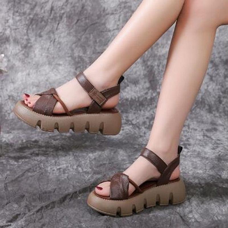 Chunky Heels Wedge Sandals - Wedge Shoes - LeStyleParfait
