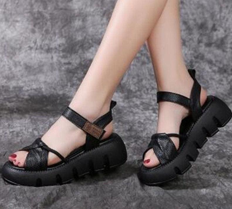 Chunky Heels Wedge Sandals - Wedge Shoes - LeStyleParfait