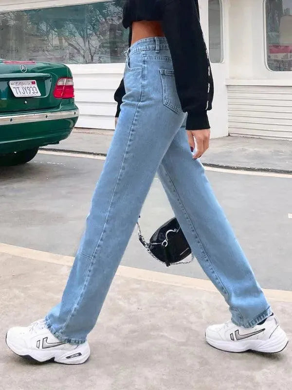 Women Denim Jeans - High Waist Straight-leg - Women Jeans - LeStyleParfait
