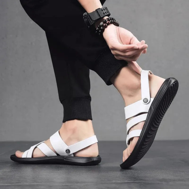 Concise Leather Sandals - Sandals - LeStyleParfait
