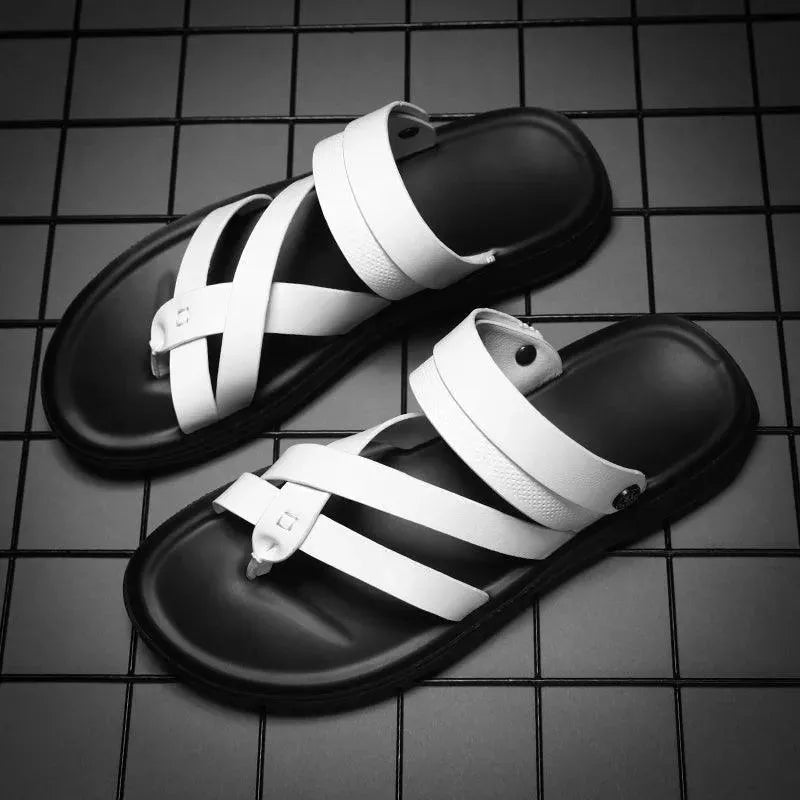 Concise Leather Sandals - Sandals - LeStyleParfait