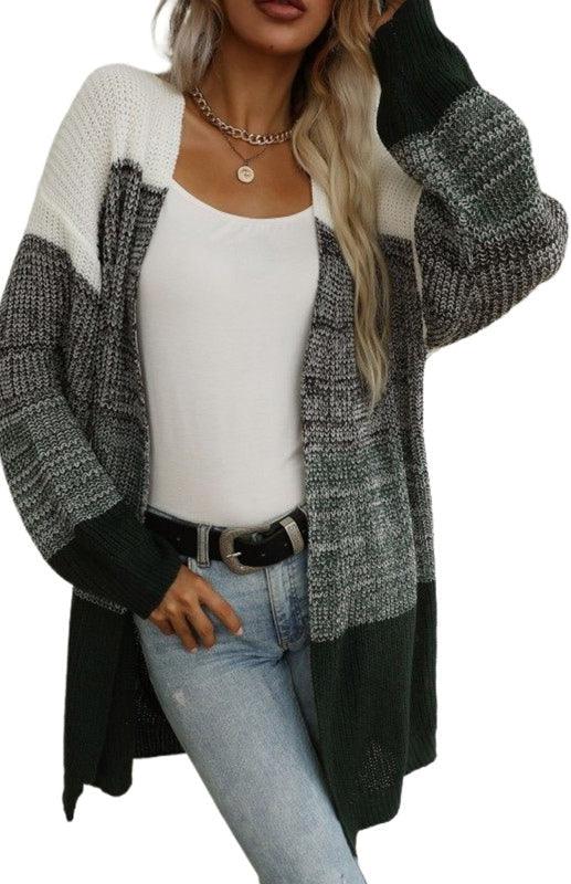 Contrast Color Women Cardigan Sweater - Cardigan Sweater - LeStyleParfait