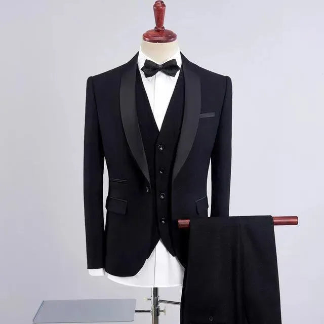 Cowell Tuxedo Wedding Suit, Shawl Collar - Tuxedo Suit - LeStyleParfait