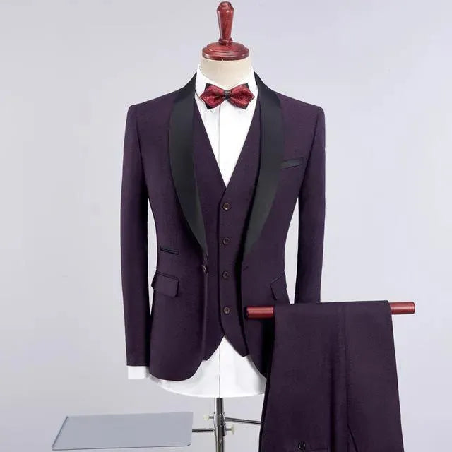Cowell Tuxedo Wedding Suit, Shawl Collar - Tuxedo Suit - LeStyleParfait