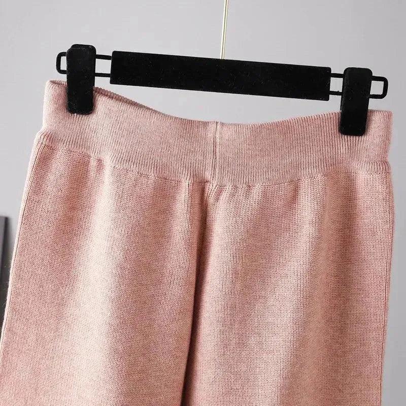 Cozy Casual Wool Two-Piece Pants Set - Casual Pants Set - LeStyleParfait