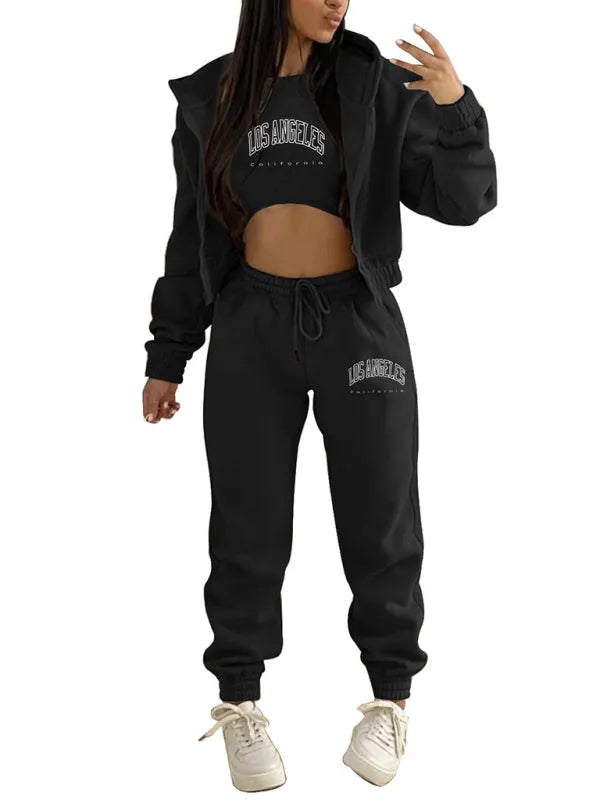 Cozy Women Casual Jogger Three-Piece Set - Casual Jogger Three-Piece Set - LeStyleParfait