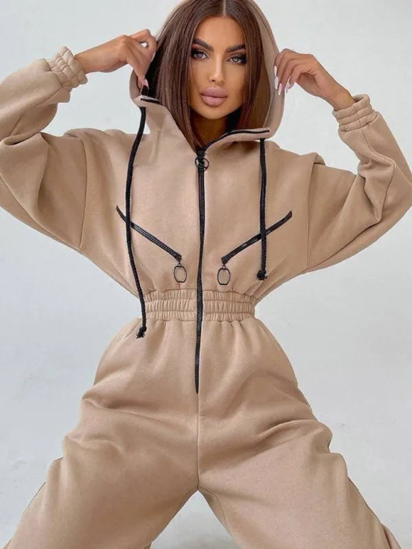 Cozy Women Casual Zip Two-Piece Set - Casual Jogger Set - LeStyleParfait