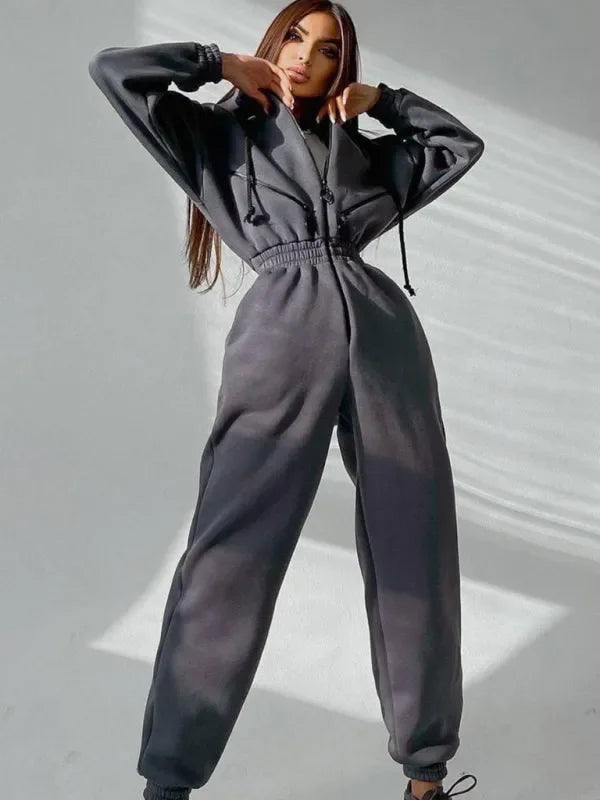 Cozy Women Casual Zip Two-Piece Set - Casual Jogger Set - LeStyleParfait