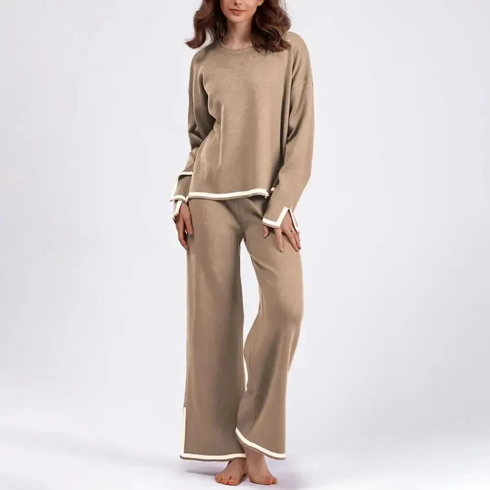 Cozy Women Colorblock Lounge Two-Piece Set - Colorblock Lounge Two-Piece Set - LeStyleParfait