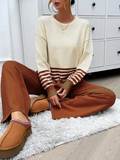 Cozy Women Striped Casual Two-Piece Set - Striped Casual Two-Piece Set - LeStyleParfait