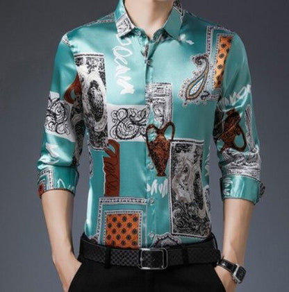 Curtis Vintage Silk Shirt For Men - Silk Shirt - LeStyleParfait