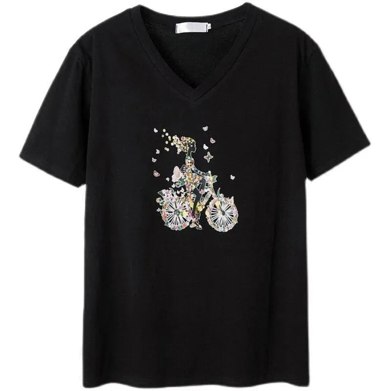 Cycler-Print T-Shirts For Women - T-Shirts - LeStyleParfait