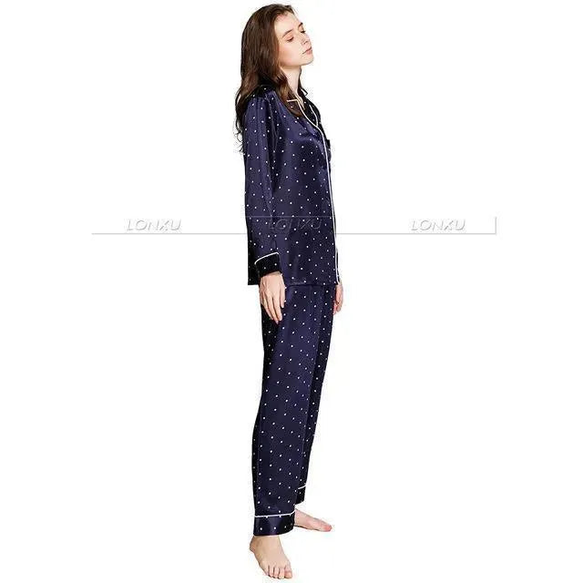 Dotted Silk Women Pajama - Pajama Pant Set - LeStyleParfait