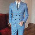 Double-Breasted Plaid Suit - Plaid Suit - LeStyleParfait