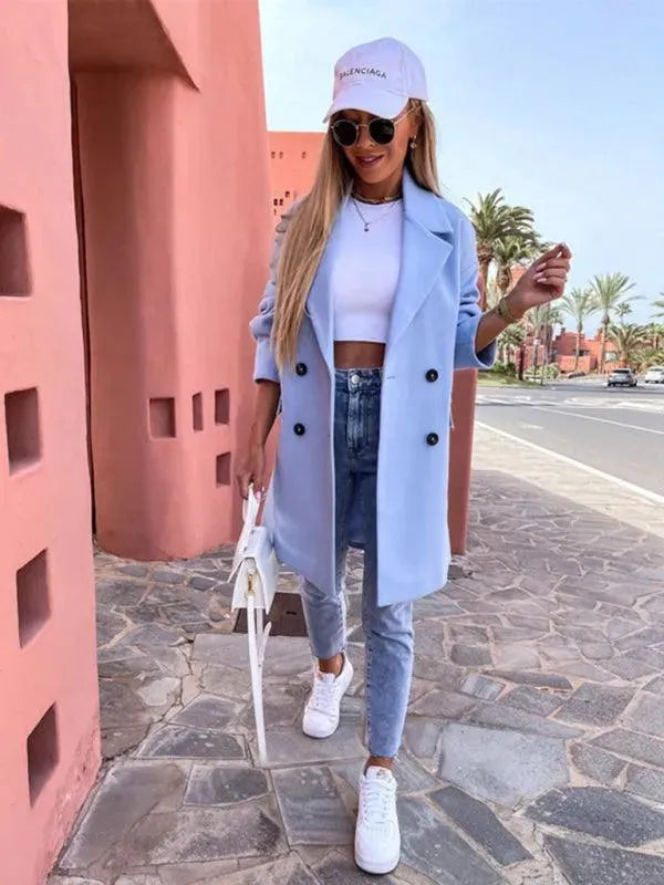 Double-Breasted Women Winter Coat - Winter Coat - LeStyleParfait