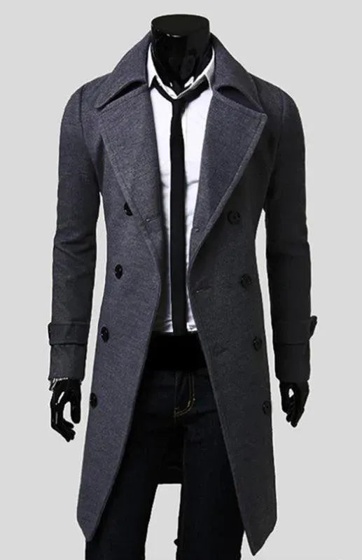 Double Breasted Wool Men Winter Coat - Winter Coat - LeStyleParfait