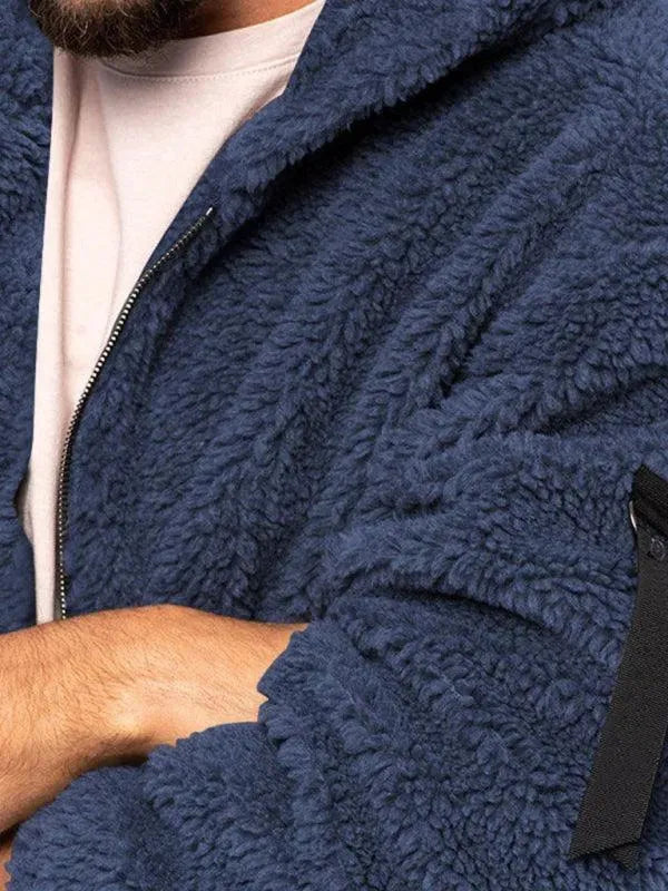 Double-Sided Hooded Men Winter Jacket - Fleece Jacket - LeStyleParfait