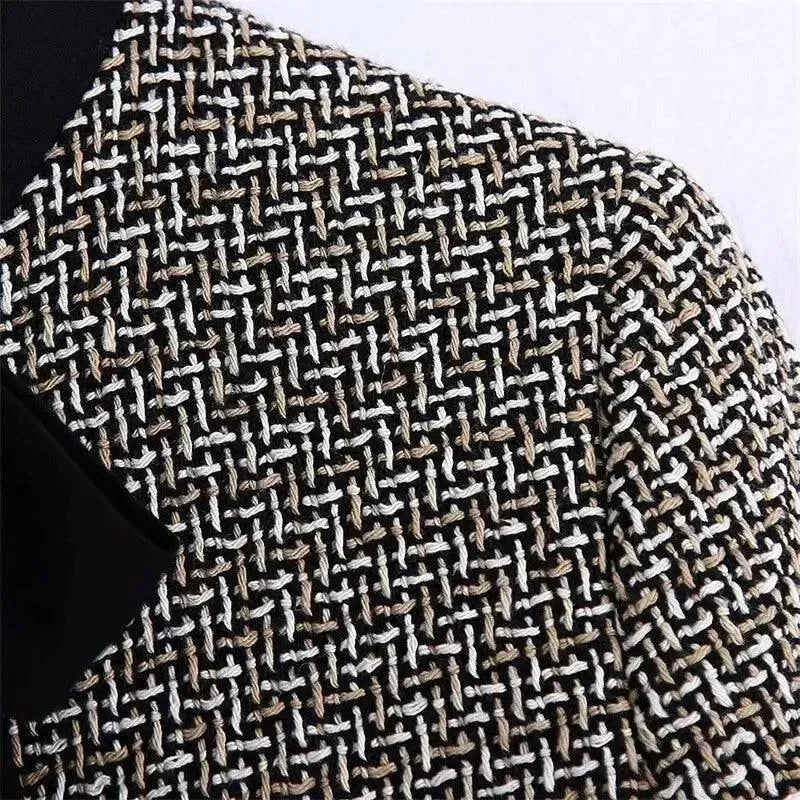 Elegant Bow Tied Women Tweed Jacket - Tweed Jacket - LeStyleParfait