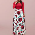 A-line,A-line dress,casual,casual dress,chiffon,fit & flare dress,fit and flare dress,floral,flowy,ladies Wrinkle resistant,long sleeve,maxi,polyester dress,Quick drying maxi dress,round,round neckline dress,short sleeve dress,slip-on,slip-on dress,solid dress,spring,spring dress,straight,straight hem dress-LeStyleParfait