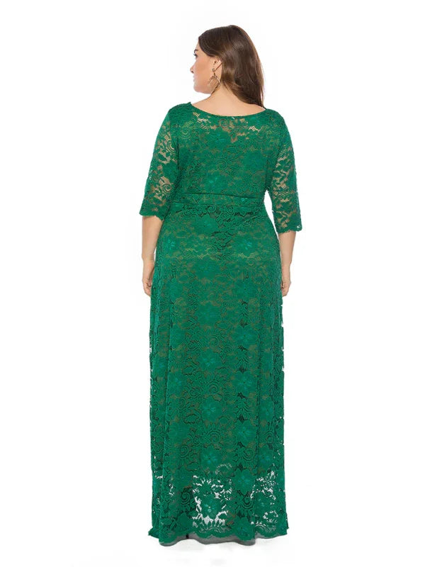 Elegant Lace Evening Maxi Dress