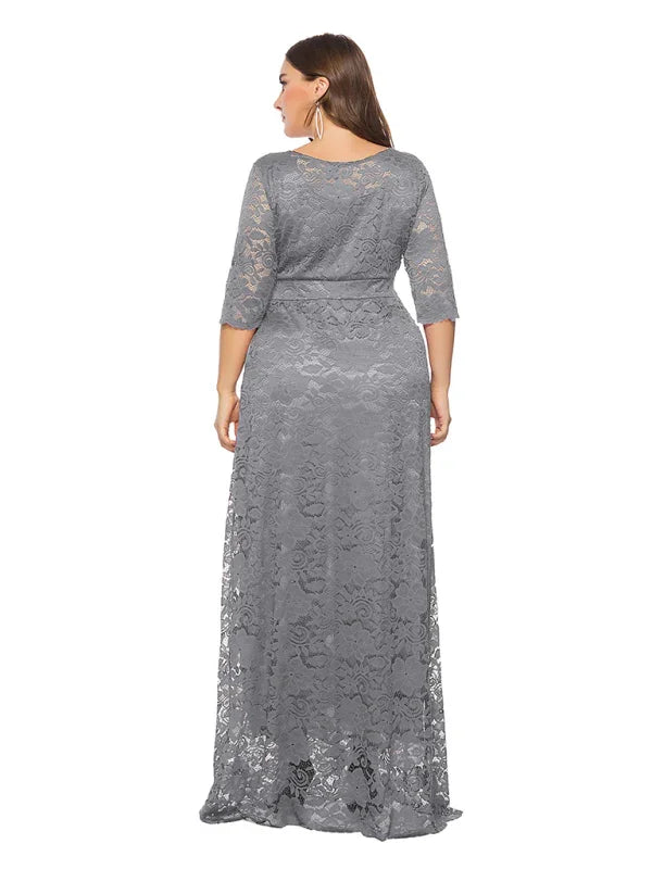 Elegant Lace Evening Maxi Dress
