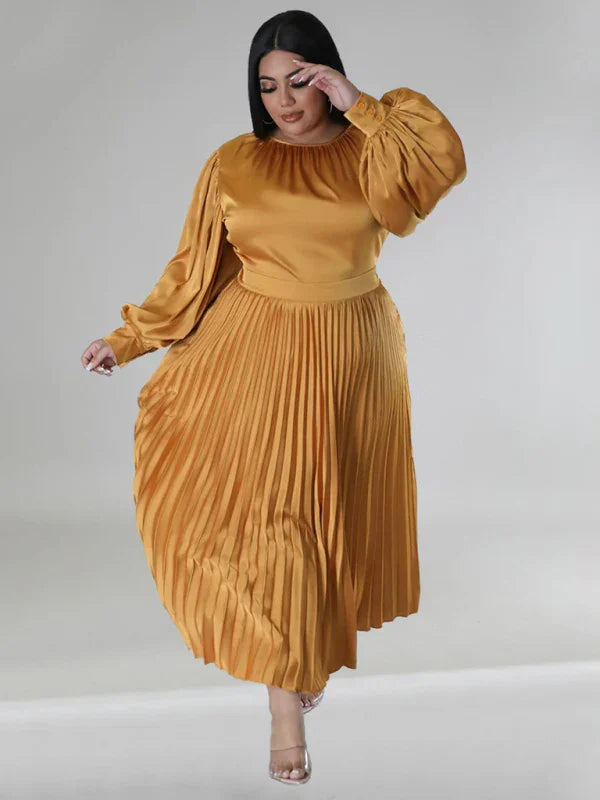 Elegant Pleated Midi Dress