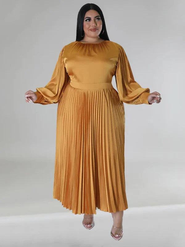 Elegant Pleated Midi Dress