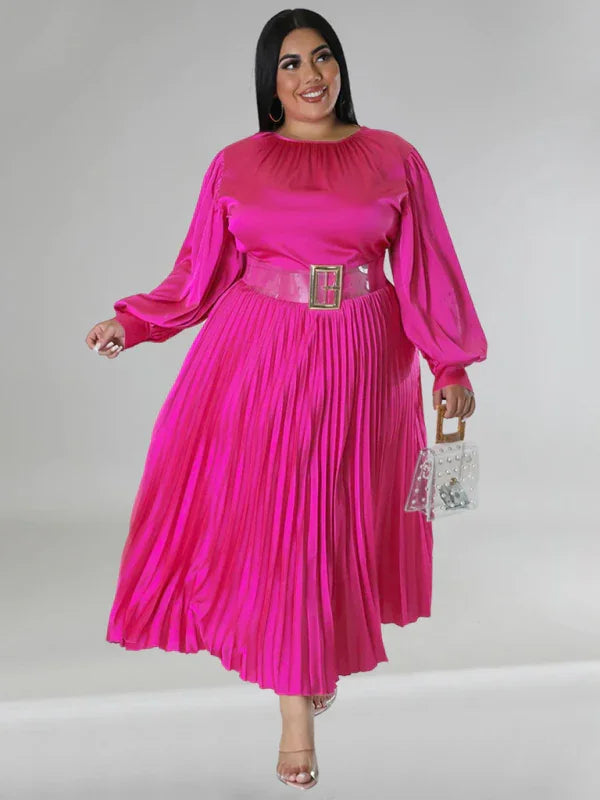 Elegant Pleated Midi Dress