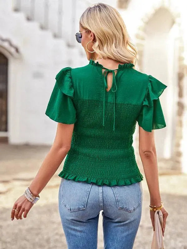 Elegant Ruffled Summer Top - Women Tops - LeStyleParfait