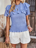 Elegant Ruffled Summer Top - Women Tops - LeStyleParfait