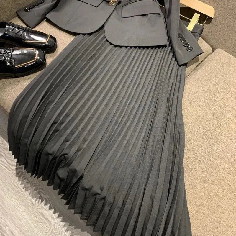 Pleated Skirt Suit - Skirt Suit - LeStyleParfait