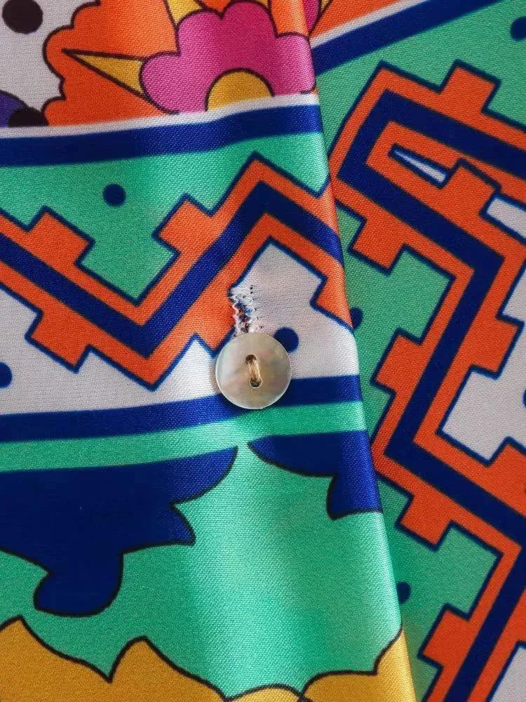 Elegant Women Ethnic Silk Two-Piece Pants Set - Silk Pants Set - LeStyleParfait