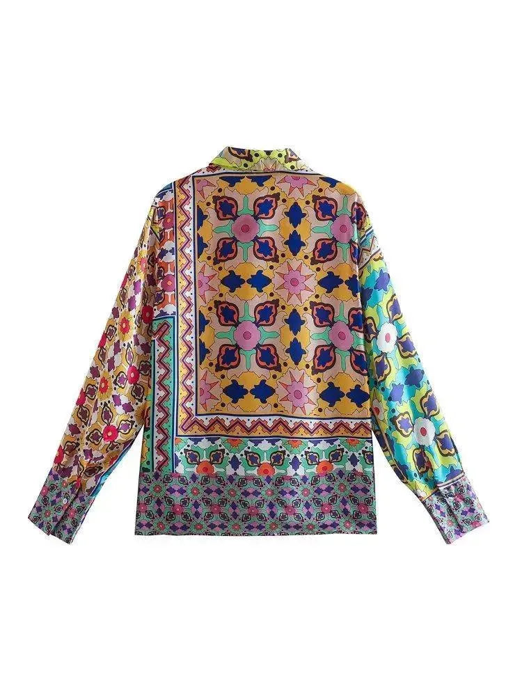 Elegant Women Ethnic Silk Two-Piece Pants Set - Silk Pants Set - LeStyleParfait