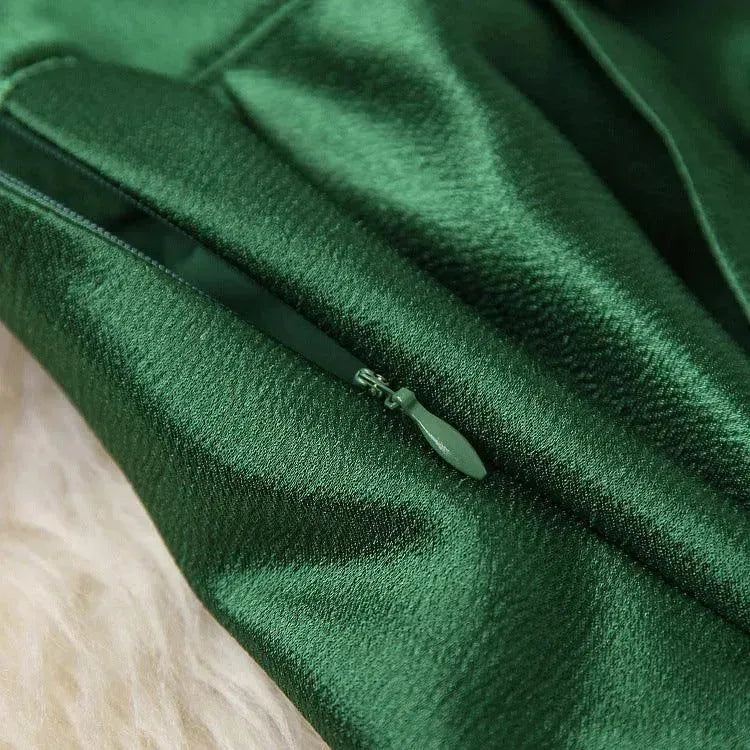 Elegant Women Floral Satin Two-Piece Skirt Set - Floral Skirt Set - LeStyleParfait