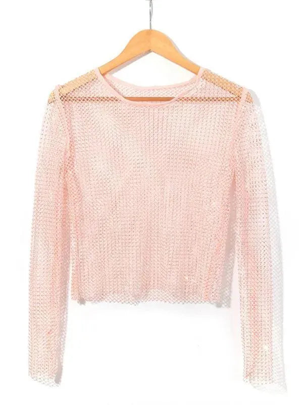 Embellish Sheer Fishnet Women Crop Top - Crop Top - LeStyleParfait