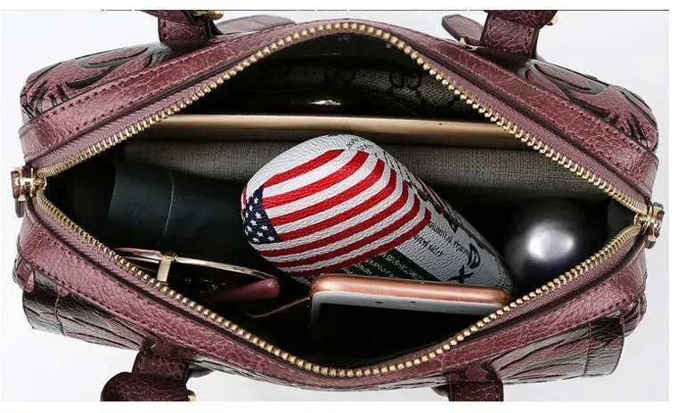 Embossed Leather Handbags - Handbag - LeStyleParfait