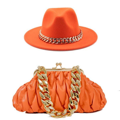 Fedora Hat And Handbag - Two Piece Luxury Accessories - Fedora Hat - LeStyleParfait