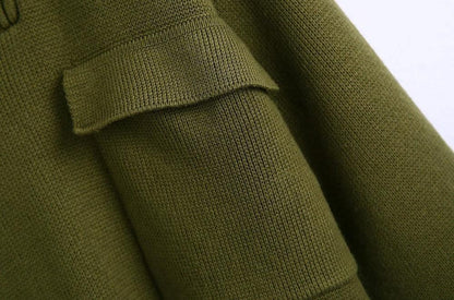 Flap Pockets Turtleneck Sweaters For Women - Pullover Sweater - LeStyleParfait
