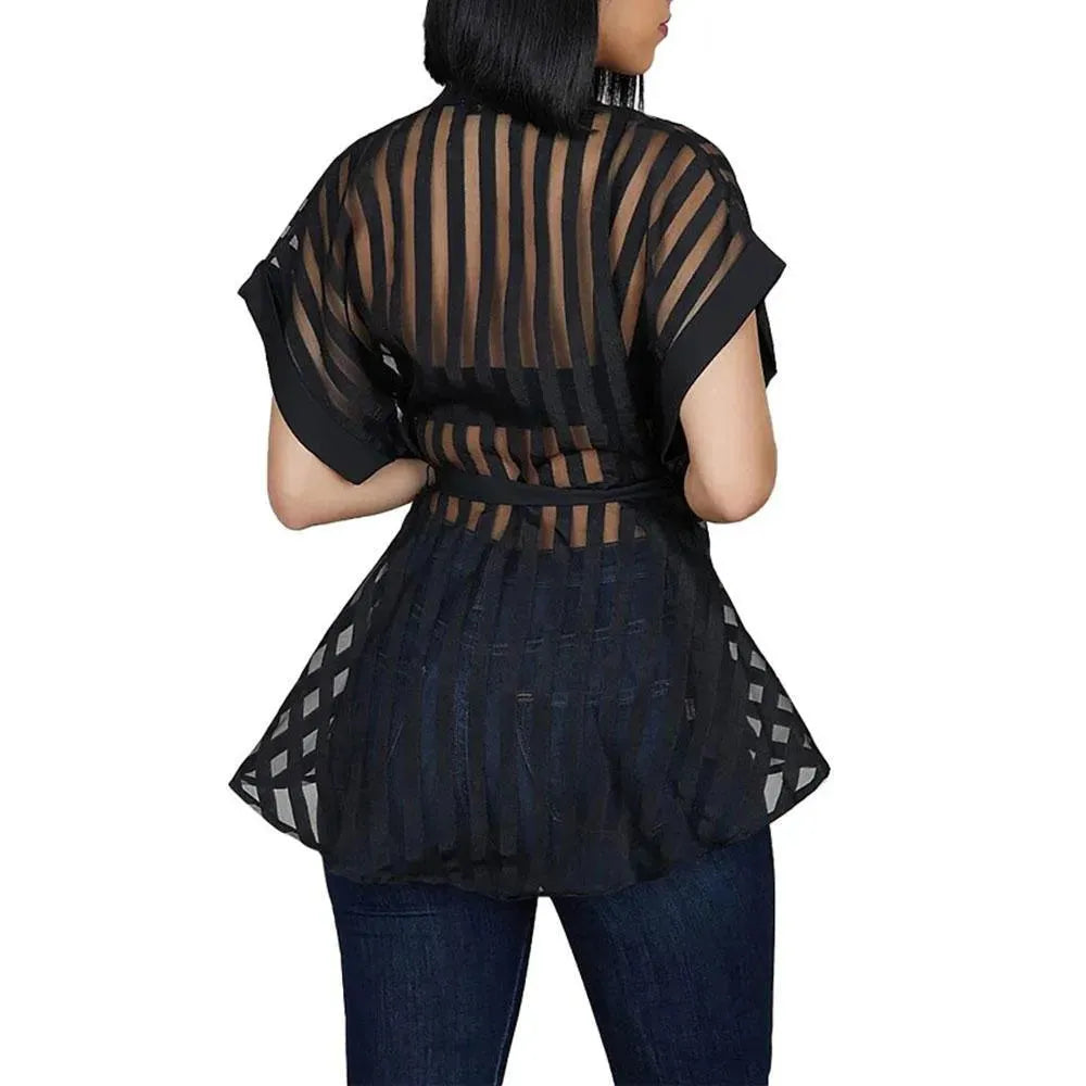 Flared See-Through Women Top - Women Tops - LeStyleParfait