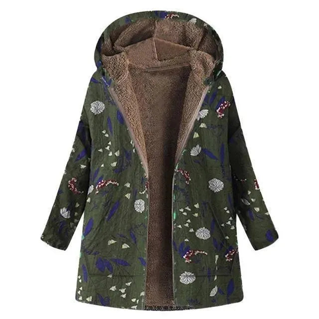 Floral Loose Plus Size Winter Coat - Coat - LeStyleParfait