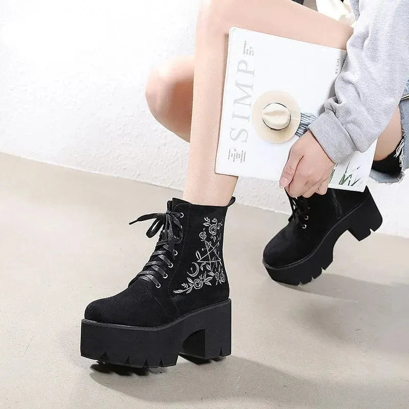 LeStyleParfait Shoes Women's Ankle Boots PU Leather Boots-Boots