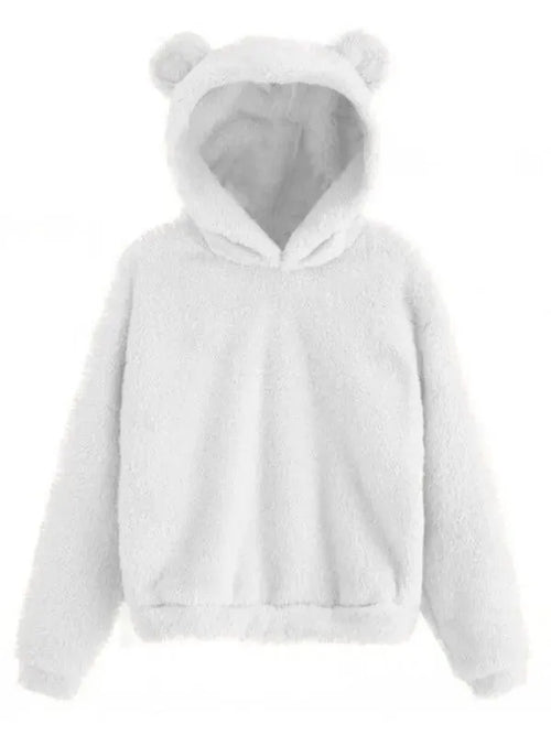 Fur Bunny Ear Women Hoodie-Women Hoodie-LeStyleParfait