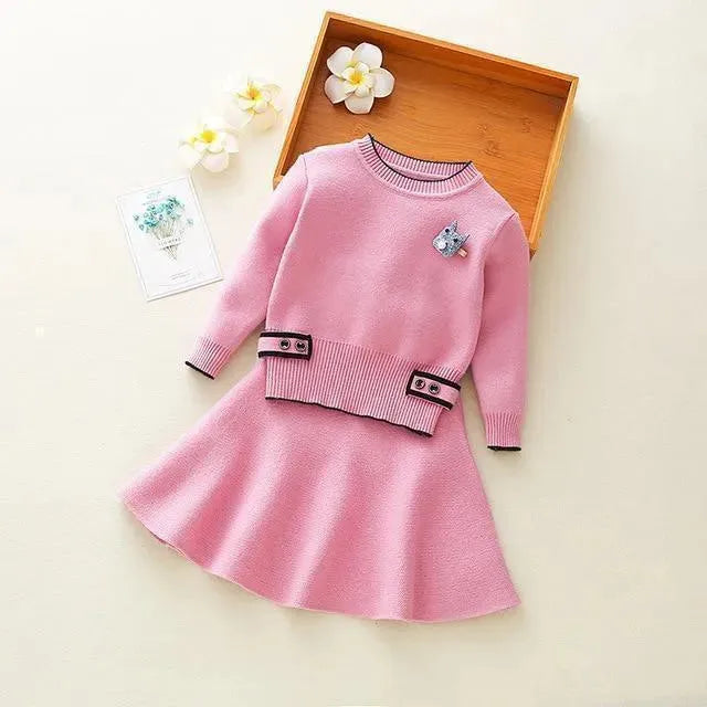 Girls Clothing Sets Kids Knitted Suits Long Sleeve - Kids Clothing Set - LeStyleParfait